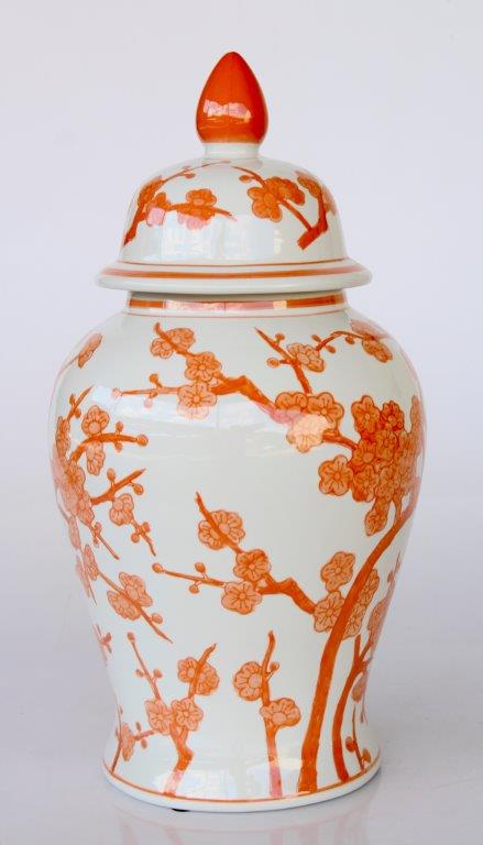 Large Pale Orange Ginger Jar